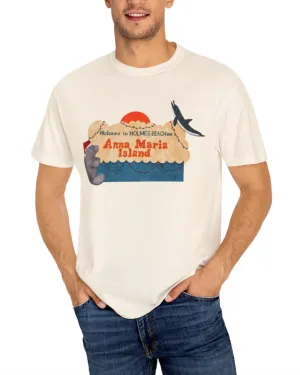 Welcome to Holmes Beach Holiday AnnaB Paints Unisex Tee in Cream