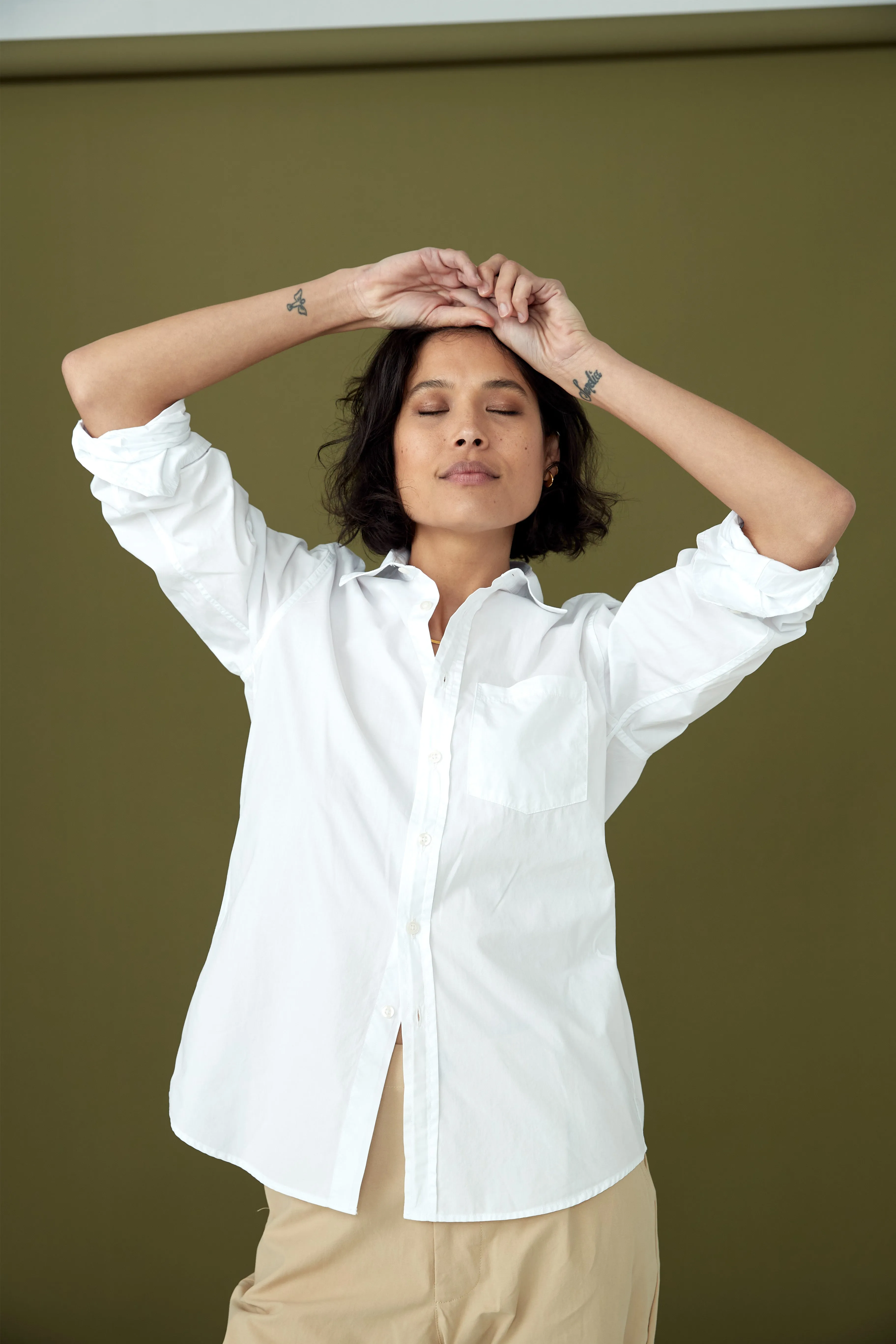 White Cotton Poplin Shirt