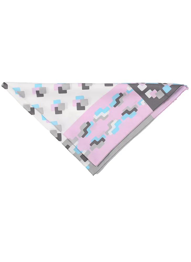 Women's Geometric Cube Print Square Scarf