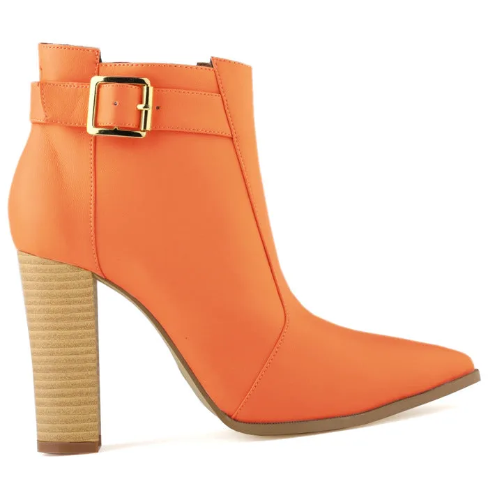 Wood Grain Chunky Heel Nightclub Sexy Bare Ankle Boots
